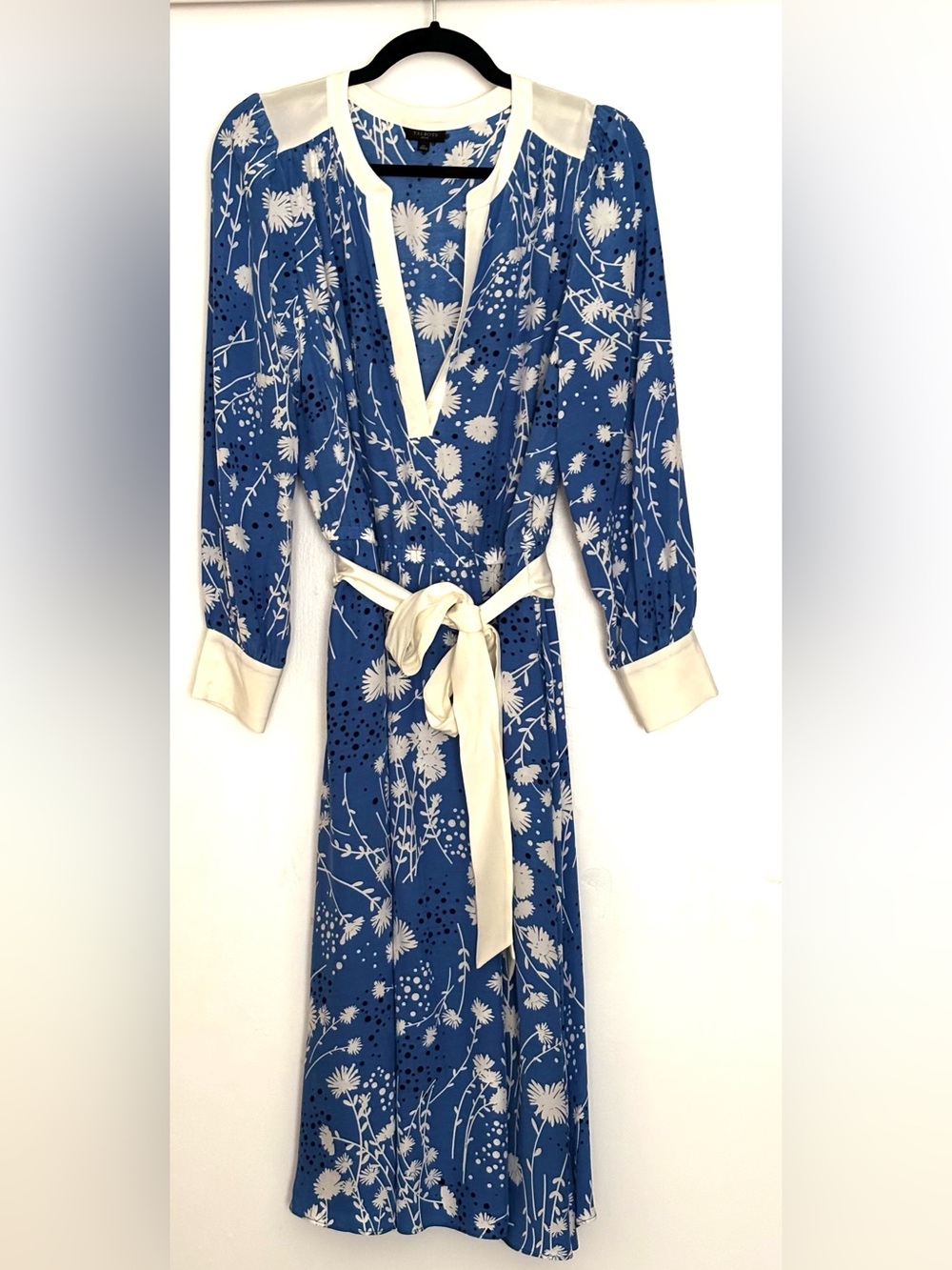 Talbots Belted Fit & Flare Shirtdress Dancing Flowers Size LP Petite - Picture 2 of 5
